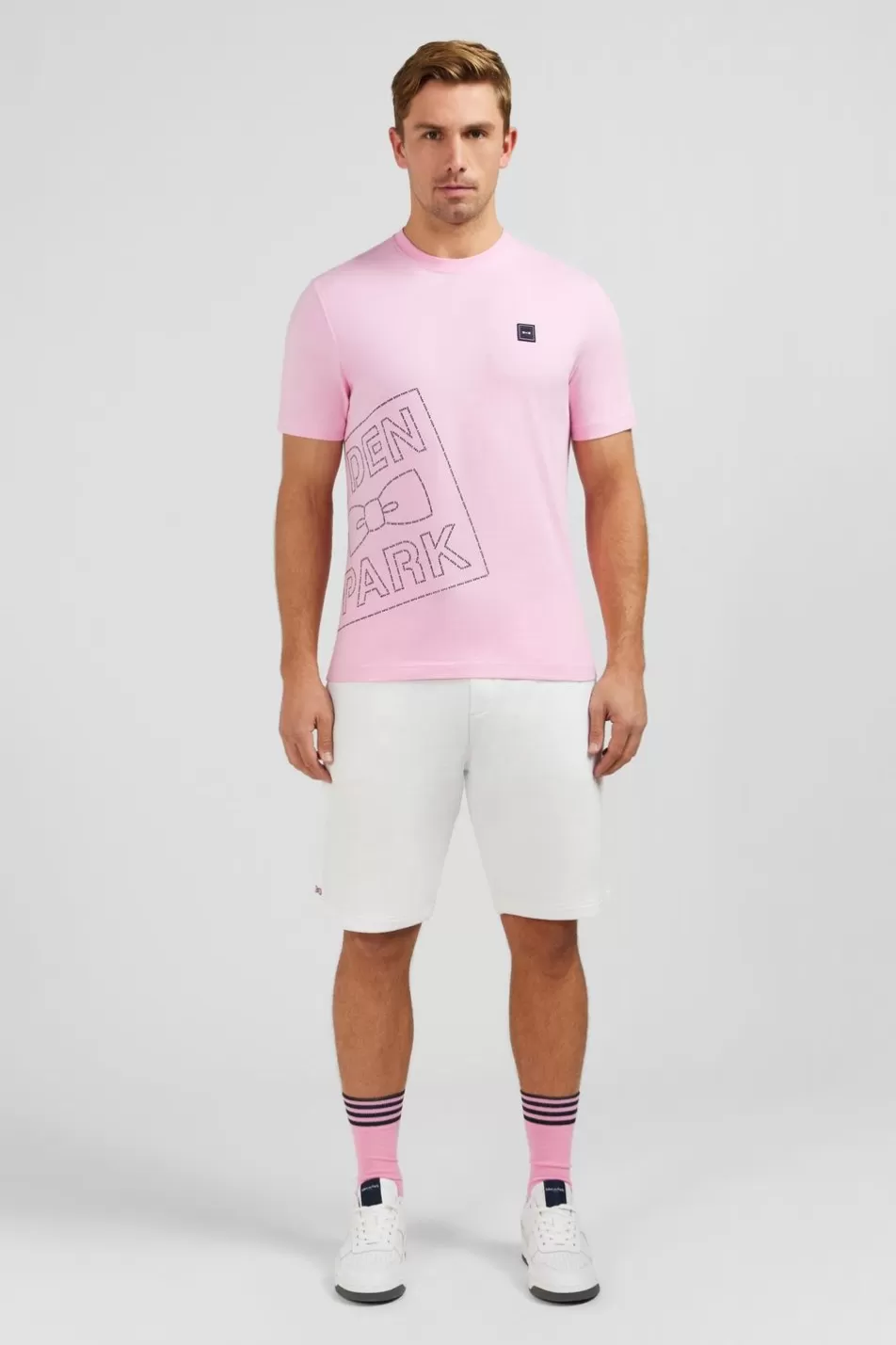 T-Shirts | Eden Park Pink Cotton Short-Sleeved T-Shirt With Screen-Print