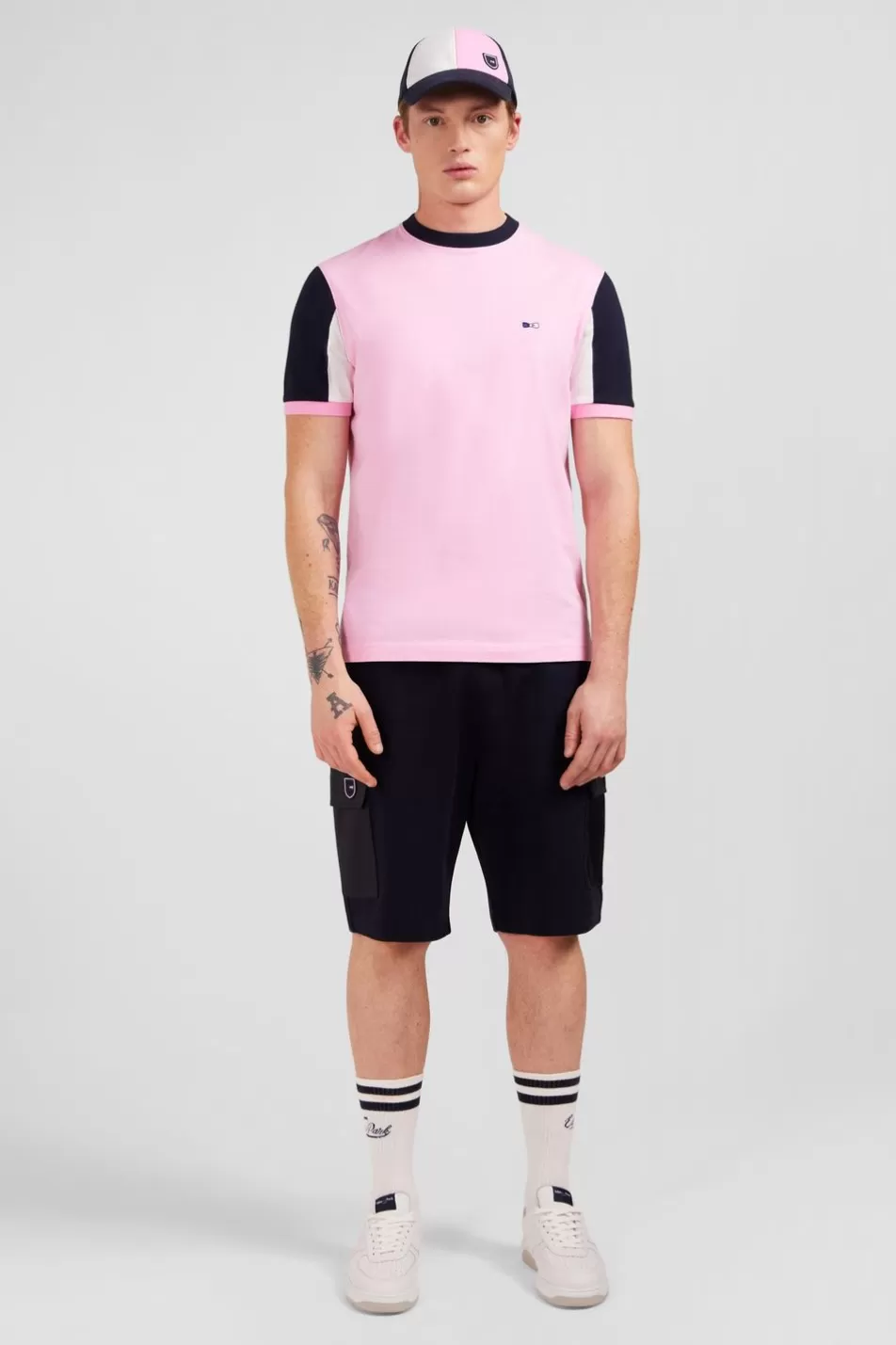 T-Shirts | Eden Park Pink Cotton T-Shirt With Number 10 Embroidery