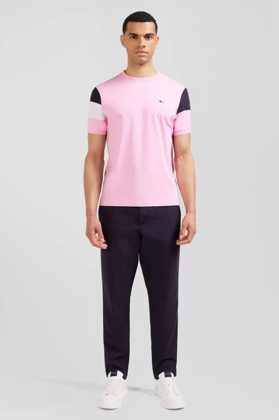 T-Shirts | Eden Park Pink Cotton T-Shirt With Number 10 Embroidery