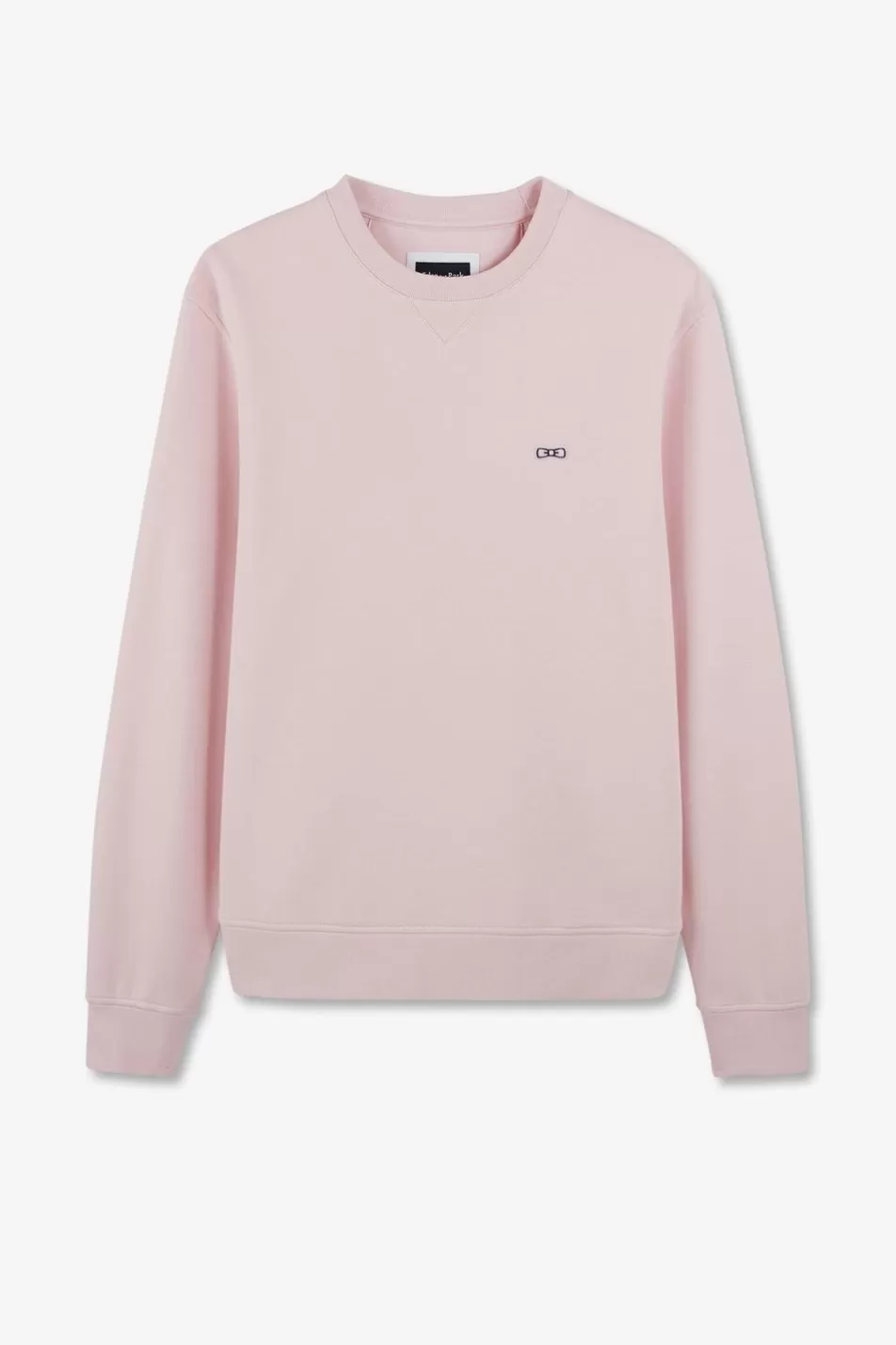 Sweatshirts | Eden Park Pink Fleece Round-Neck Sweatshirt With Bow Tie Embroidery