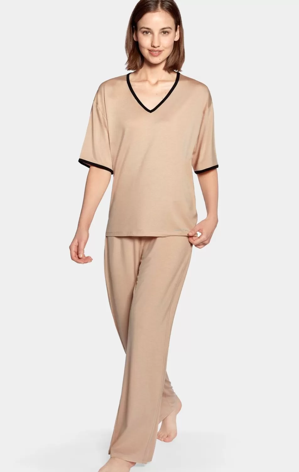 Pajamas | Eden Park Pink Pyjama Set In Stretch Lyocell