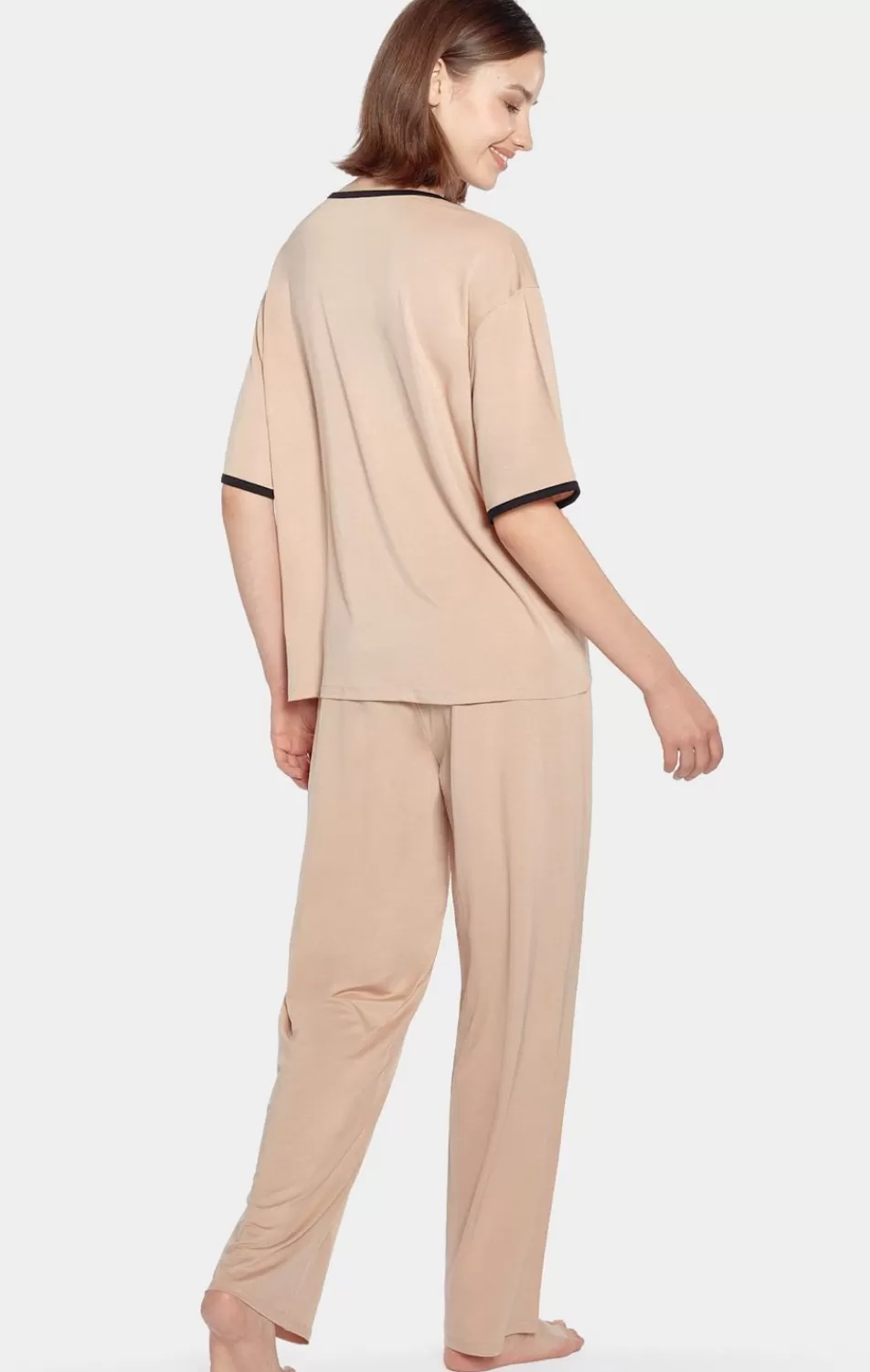 Pajamas | Eden Park Pink Pyjama Set In Stretch Lyocell