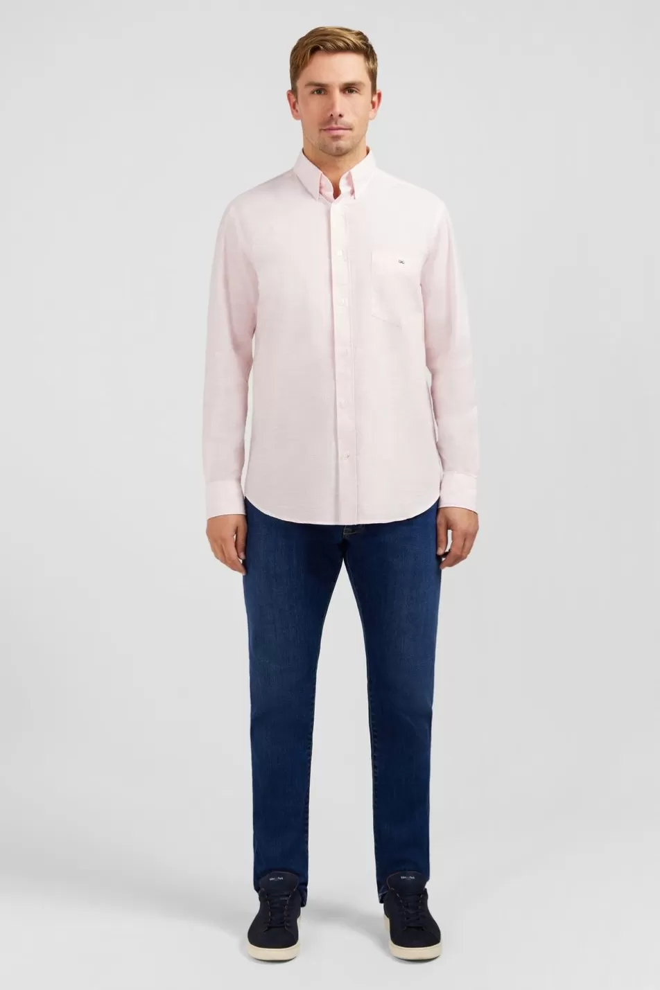 Shirts | Eden Park Pink Shirt In Cotton Dobby