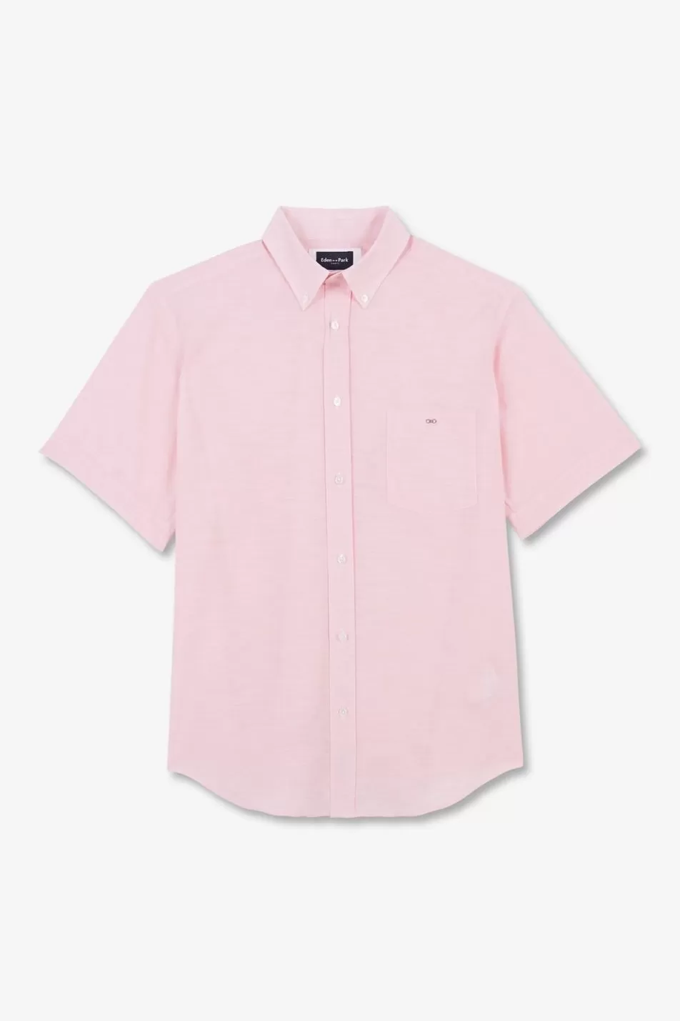 Short-Sleeved Shirts | Eden Park Pink Shirt In Cotton Dobby