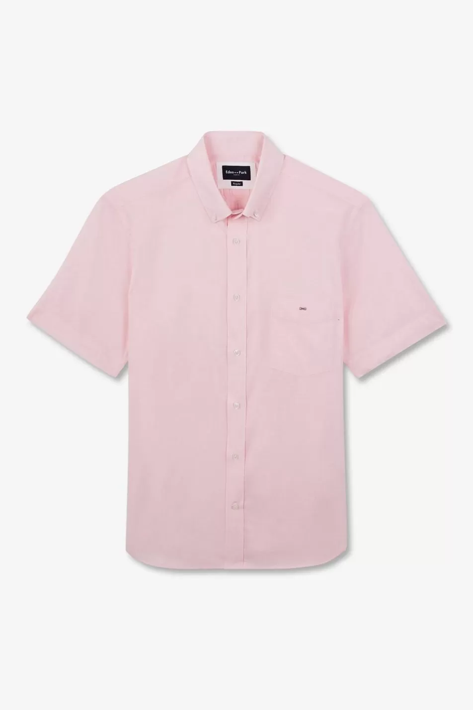 Short-Sleeved Shirts | Eden Park Pink Shirt In Cotton Dobby