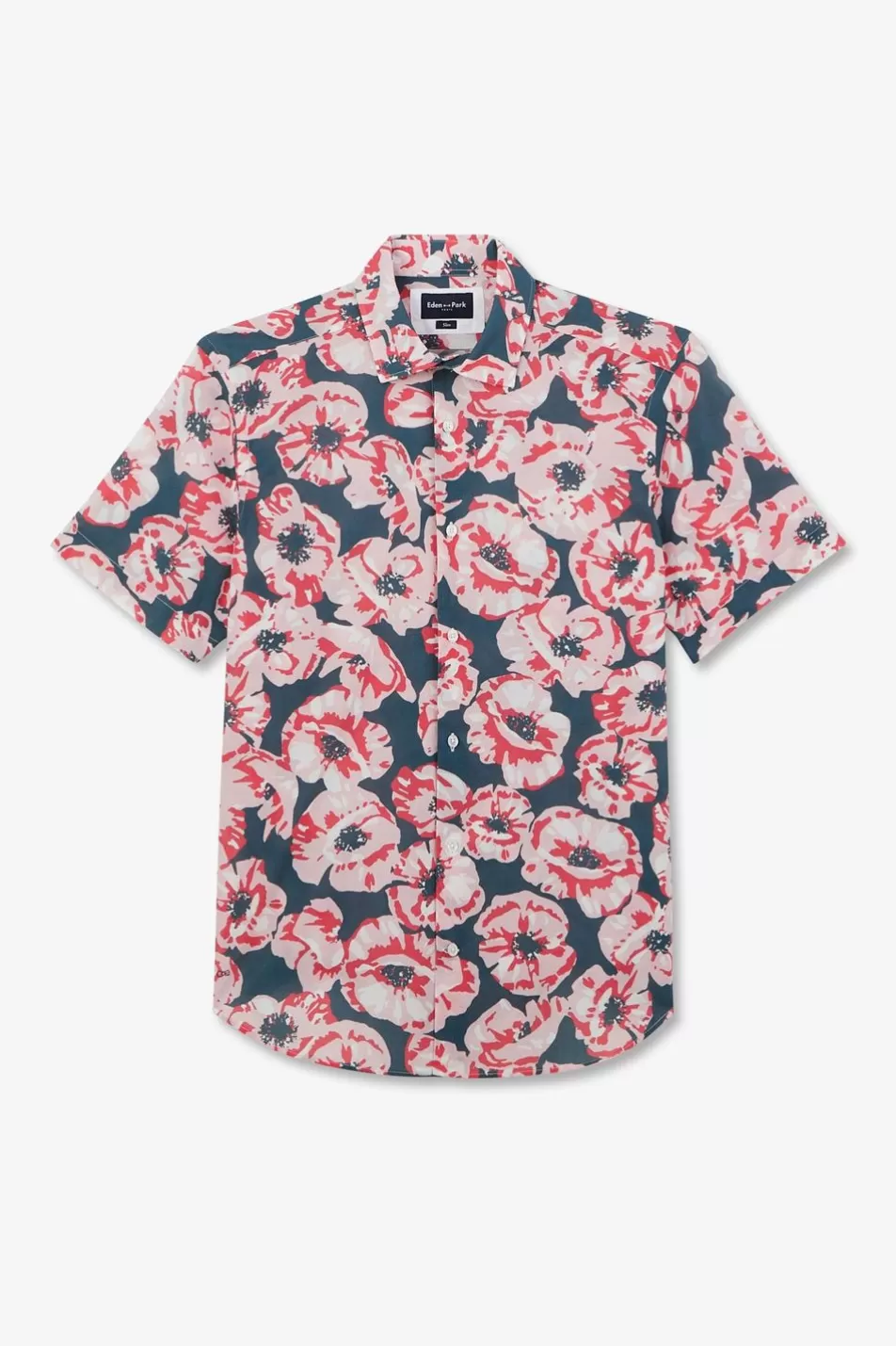 Short-Sleeved Shirts | Eden Park Pink Shirt With Exclusive Floral Print