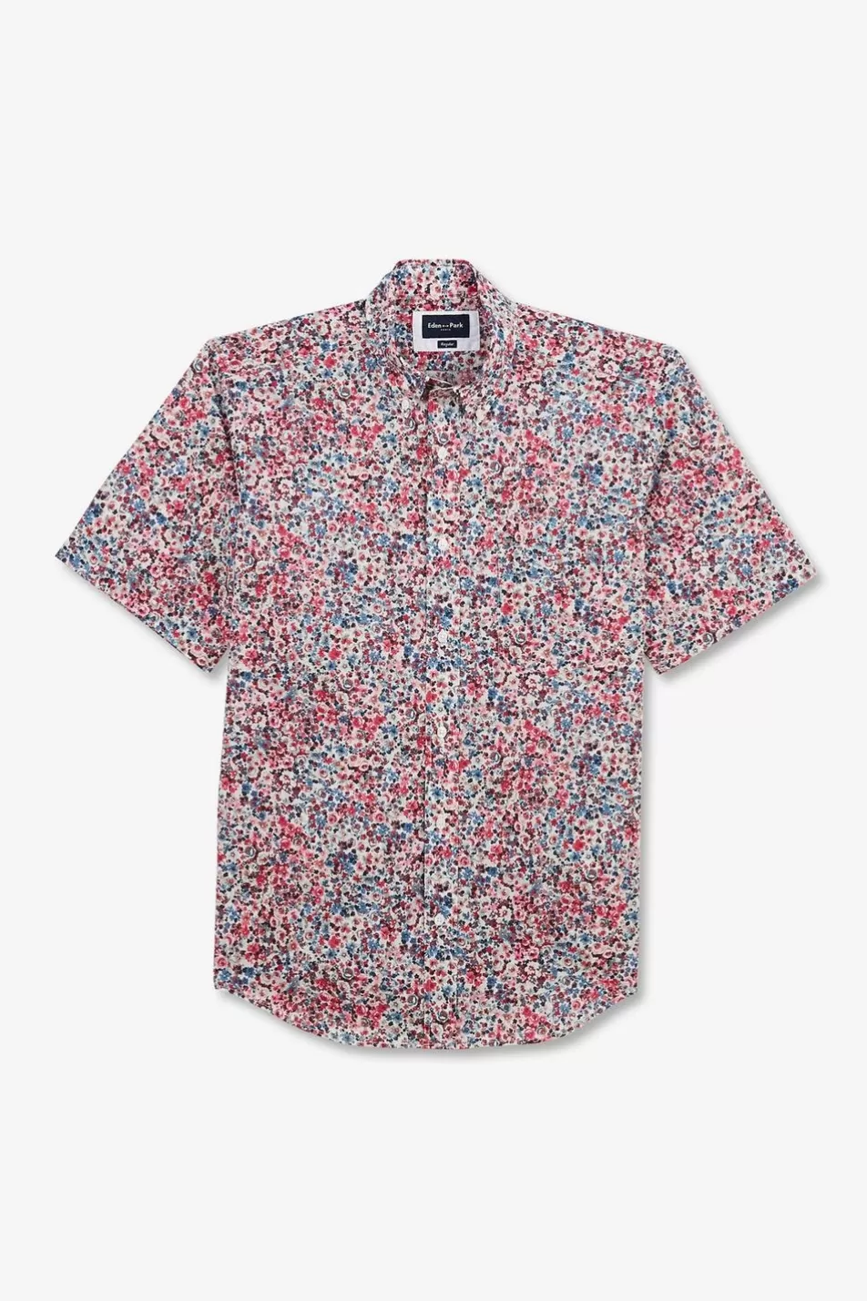 Short-Sleeved Shirts | Eden Park Pink Shirt With Flower Print