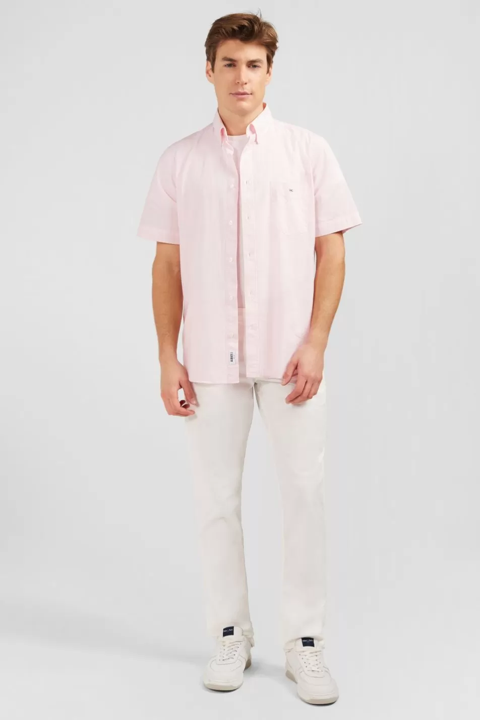 Short-Sleeved Shirts | Eden Park Pink Striped Shirt