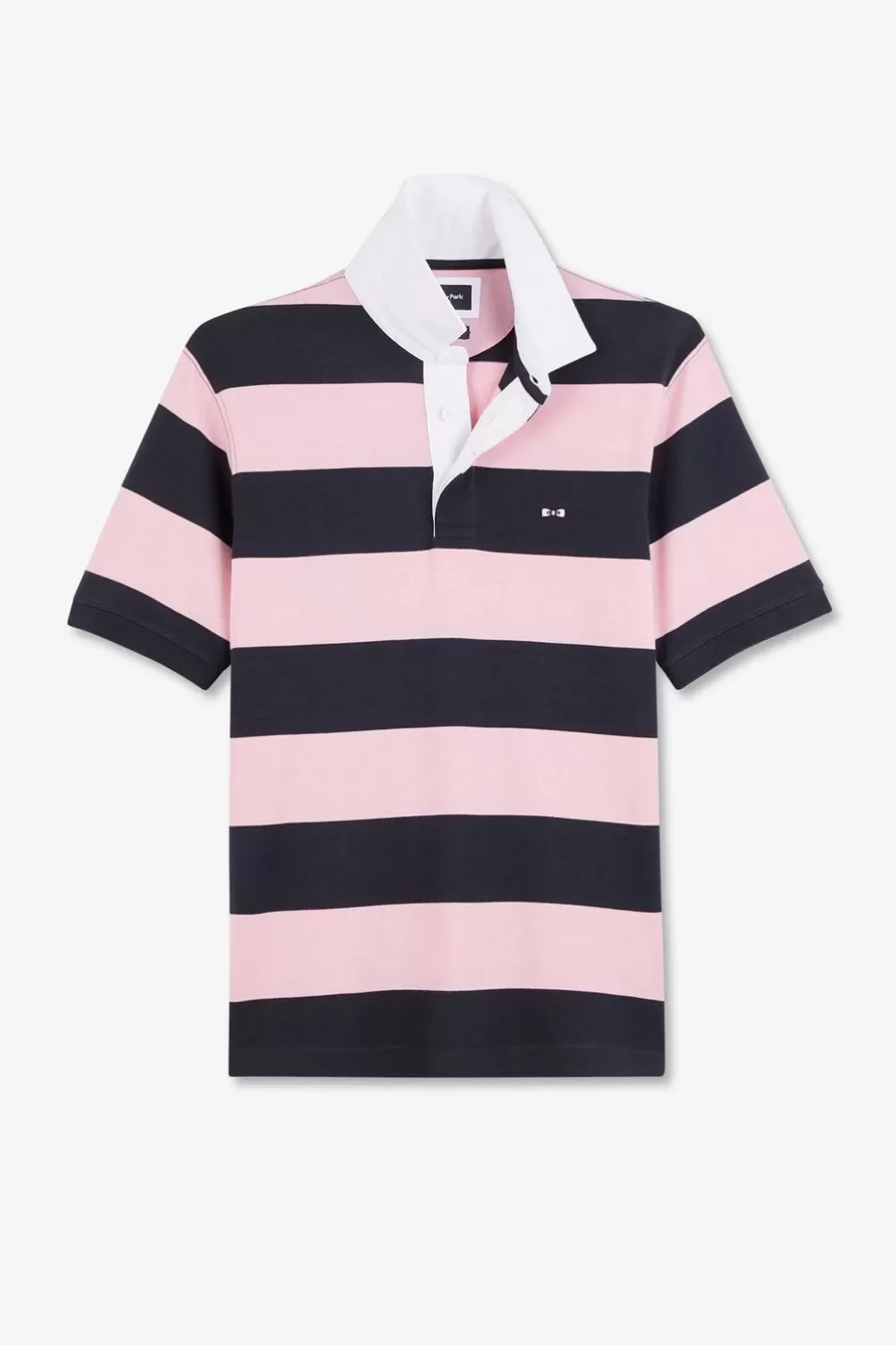 Rugby Shirts | Eden Park Pink Striped Short-Sleeved Rugby Shirt