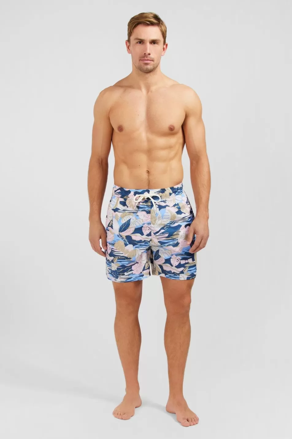 Swimwear | Eden Park Pink Swim Shorts With Exclusive Tropical Print