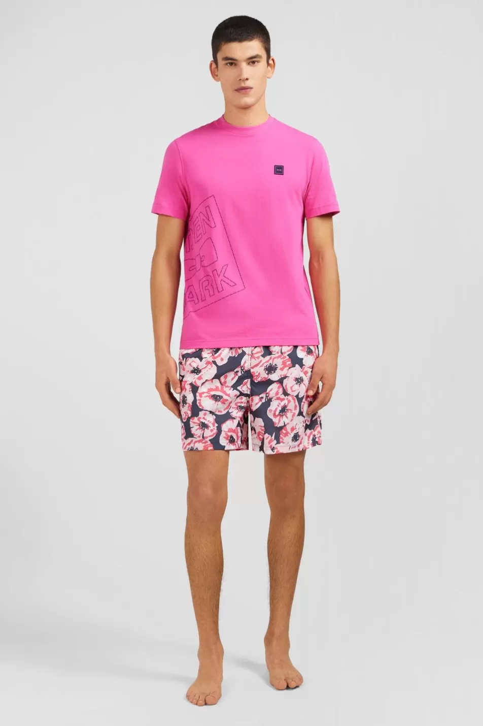 T-Shirts | Eden Park Pink T-Shirt With Print