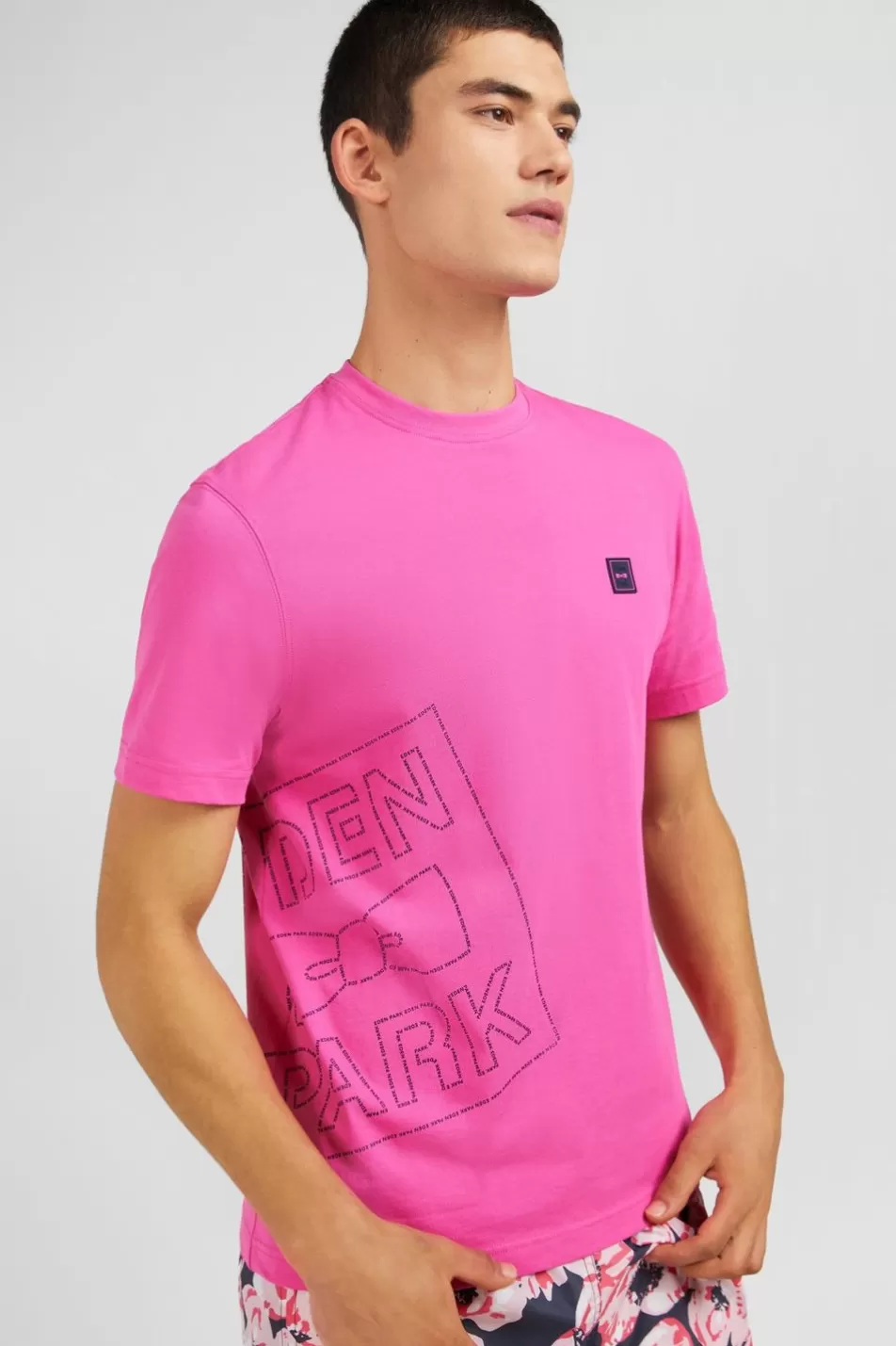 T-Shirts | Eden Park Pink T-Shirt With Print