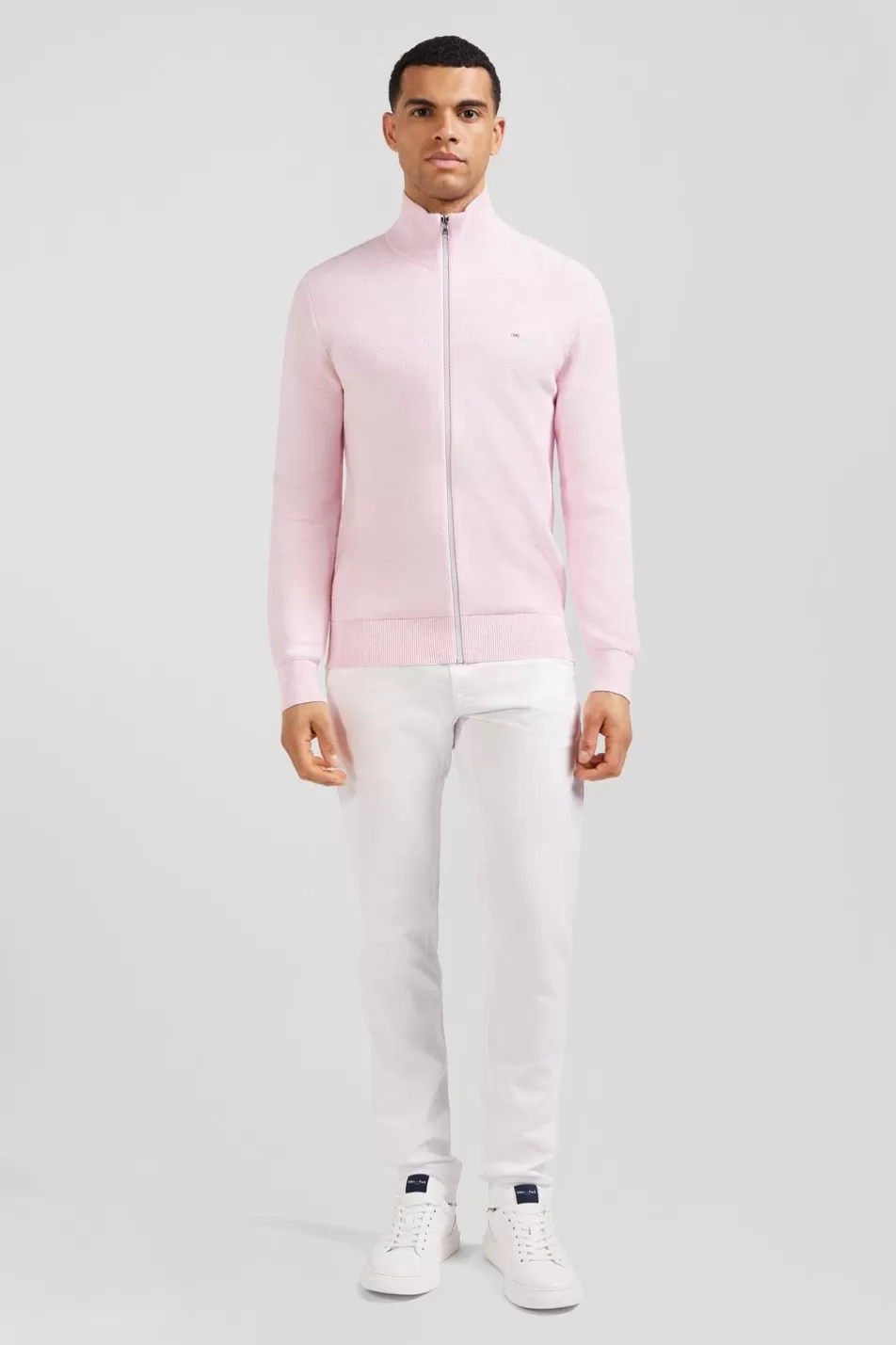 Cardigans | Eden Park Pink Zip Cardigan