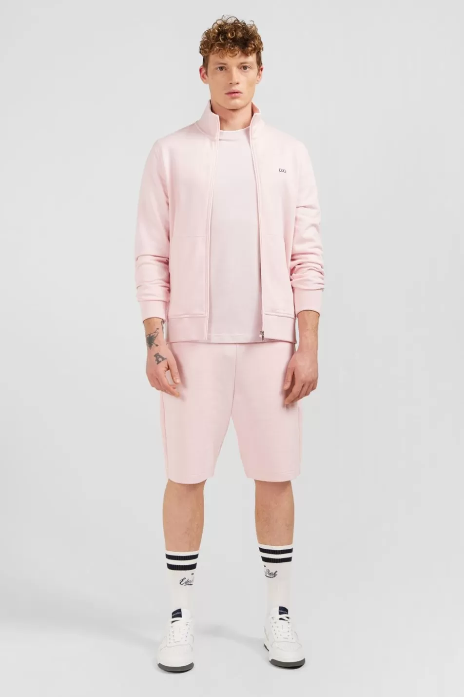 Sweatshirts | Eden Park Pink Zipped Sweatshirt With Stand-Up Collar