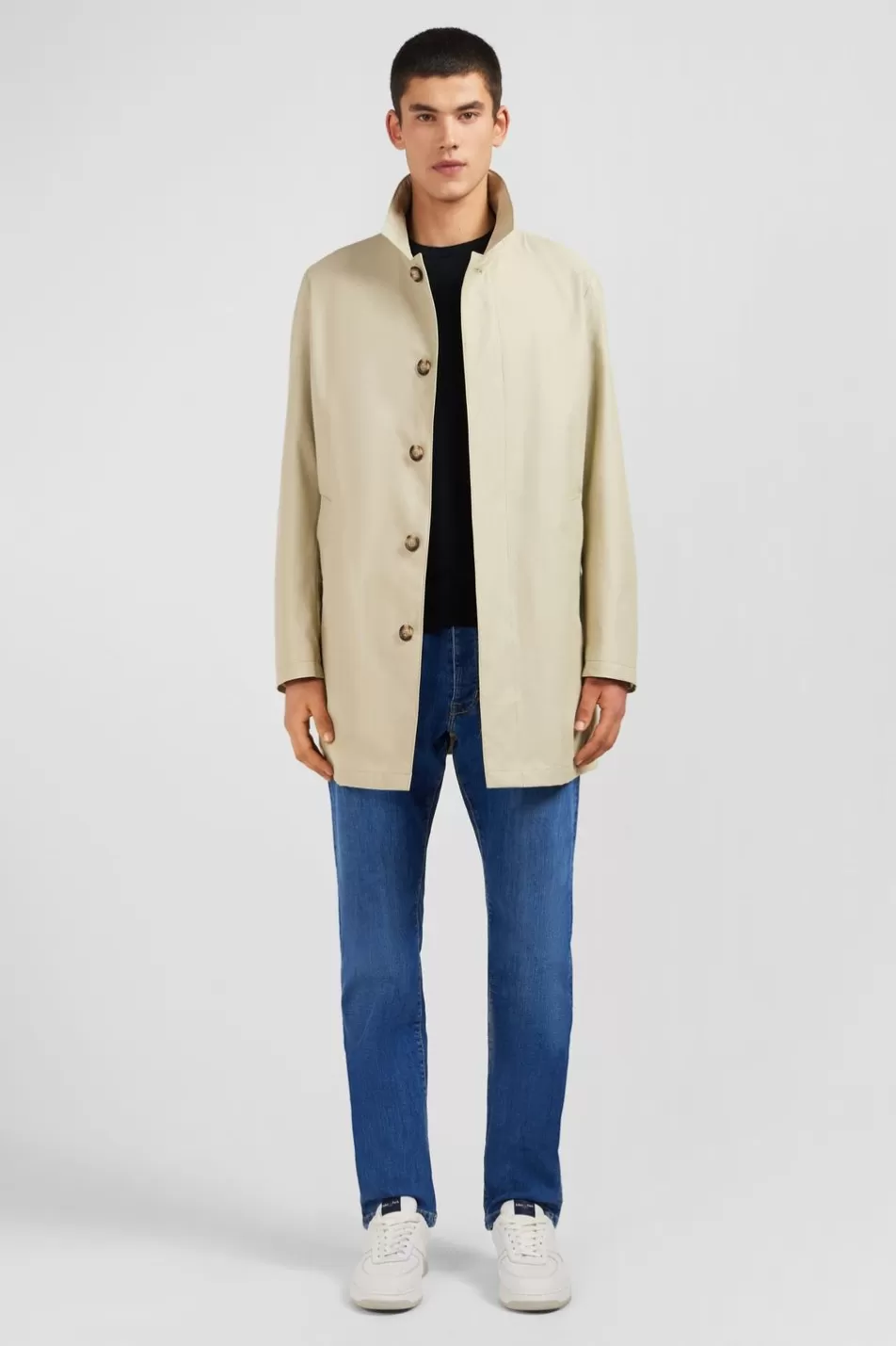 Coats | Eden Park Plain Beige Raincoat