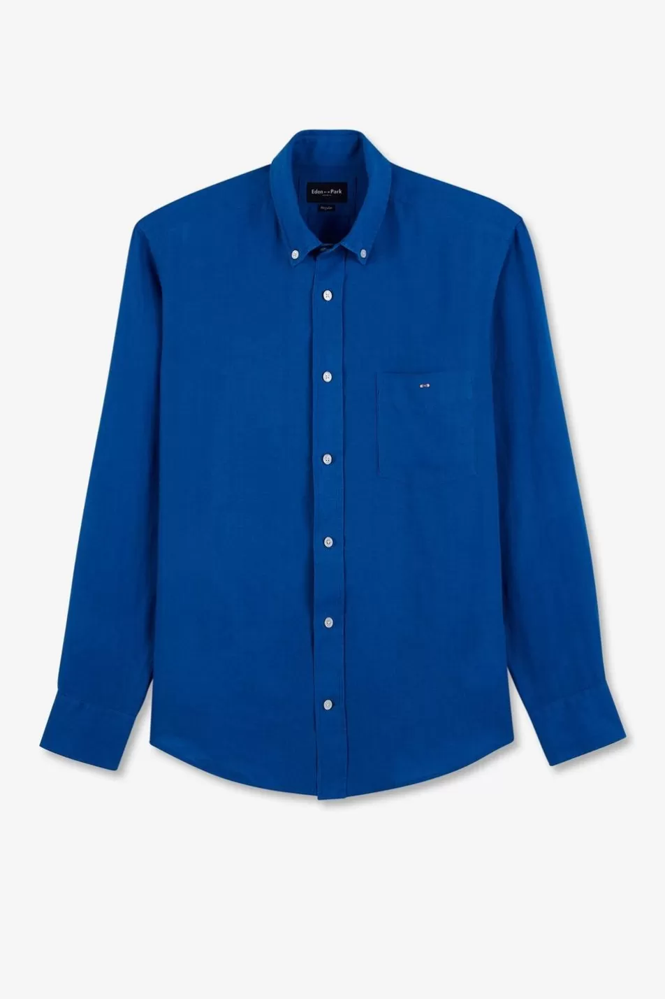 Shirts | Eden Park Plain Blue Linen Shirt