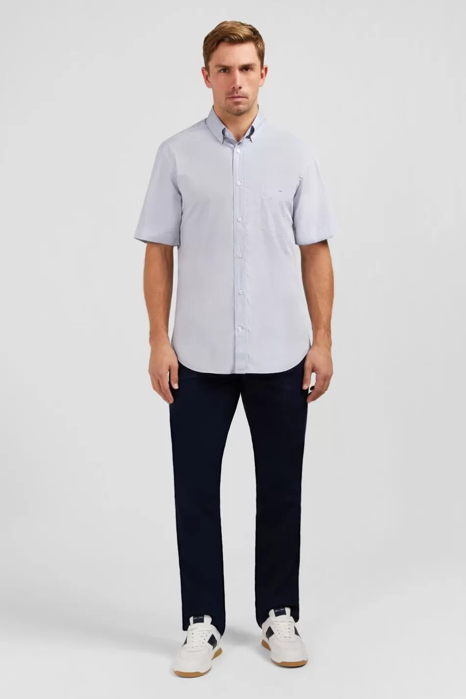 Short-Sleeved Shirts | Eden Park Plain Blue Shirt