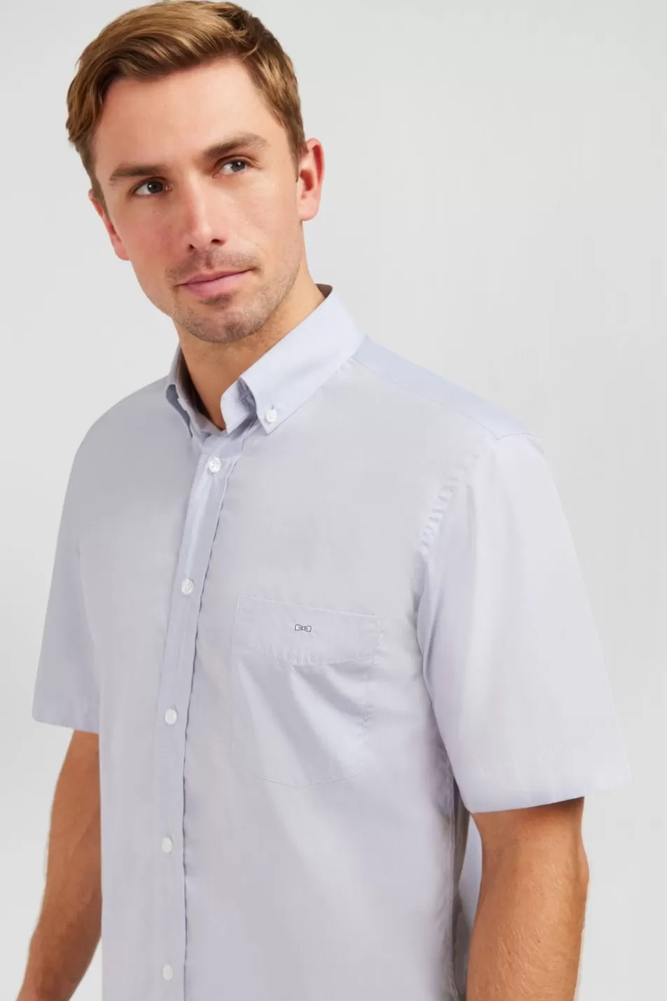 Short-Sleeved Shirts | Eden Park Plain Blue Shirt