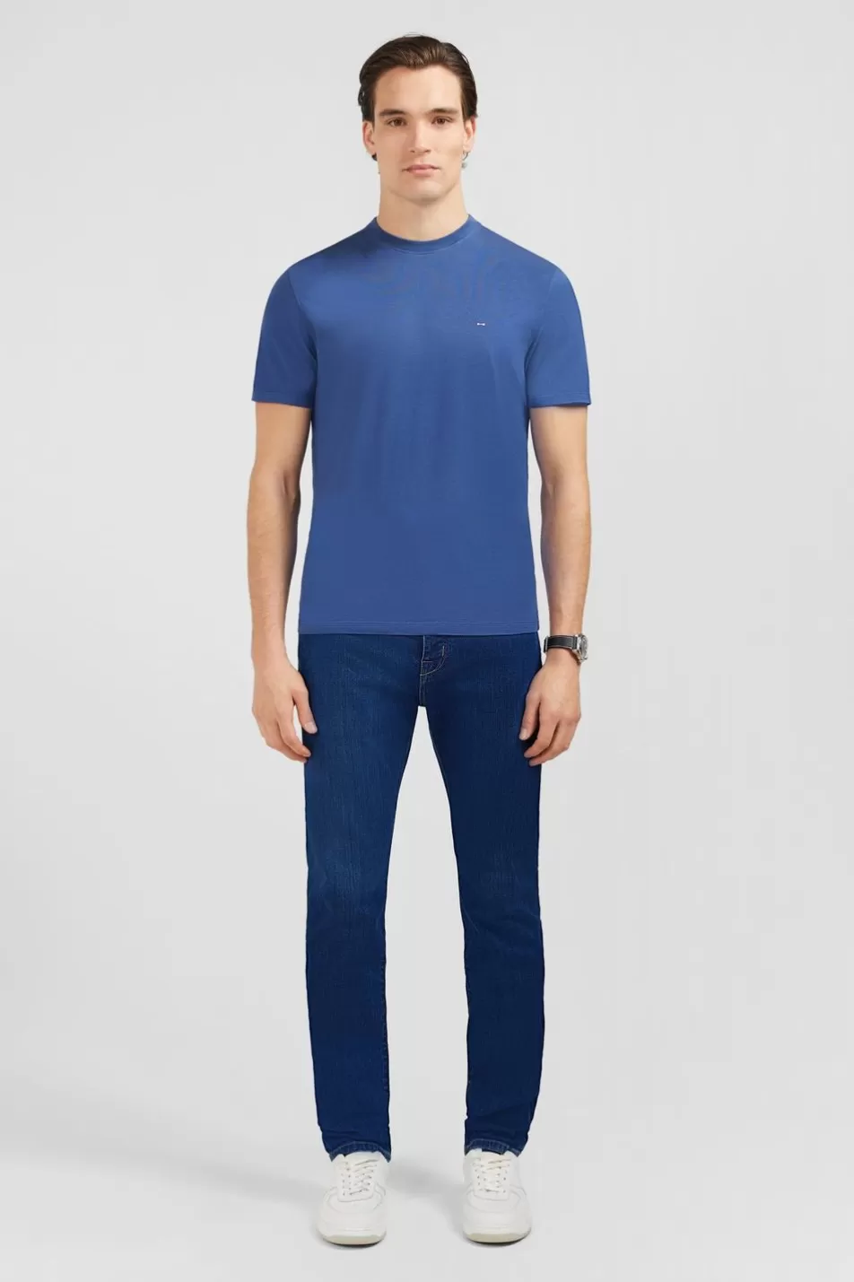 T-Shirts | Eden Park Plain Blue Short-Sleeved T-Shirt