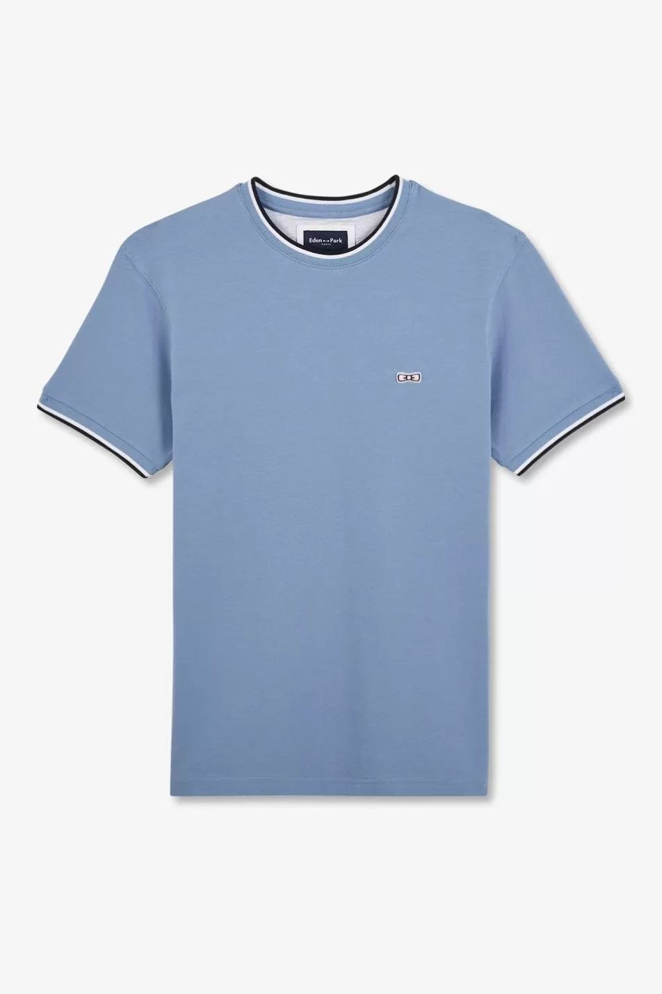 T-Shirts | Eden Park Plain Blue Short-Sleeved T-Shirt