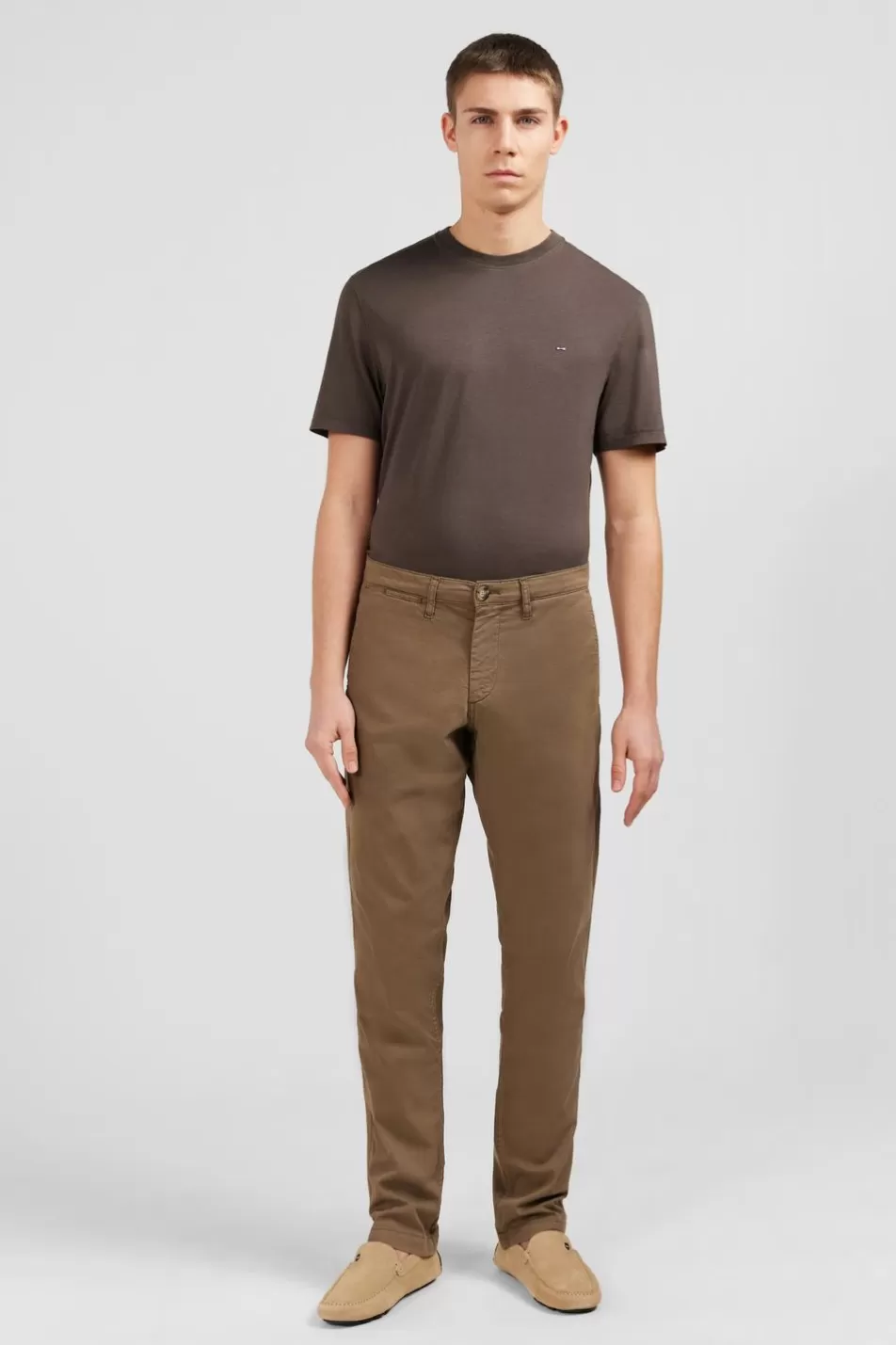 T-Shirts | Eden Park Plain Brown Short-Sleeved T-Shirt