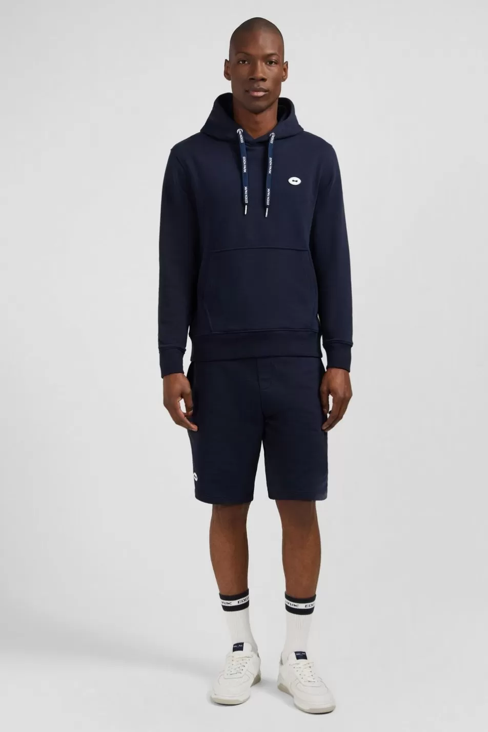 Sweatshirts | Eden Park Plain Dark Blue Hooded Sweatshirt