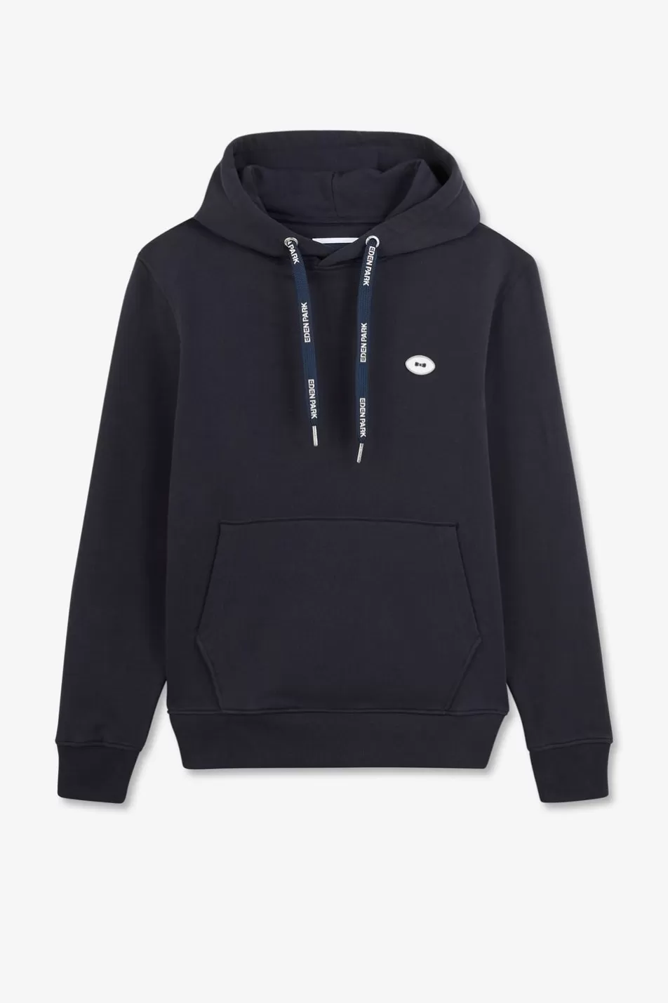 Sweatshirts | Eden Park Plain Dark Blue Hooded Sweatshirt