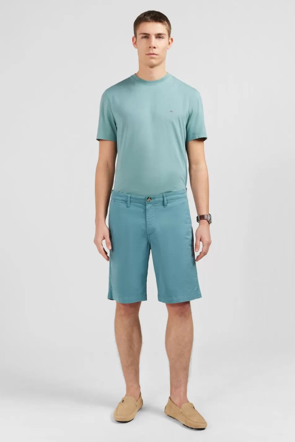 Shorts & Bermudas | Eden Park Plain Green Bermuda Shorts