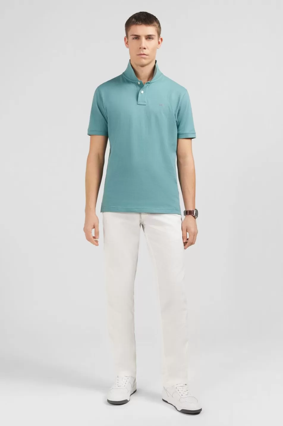 Polos | Eden Park Plain Green Short-Sleeved Polo Shirt