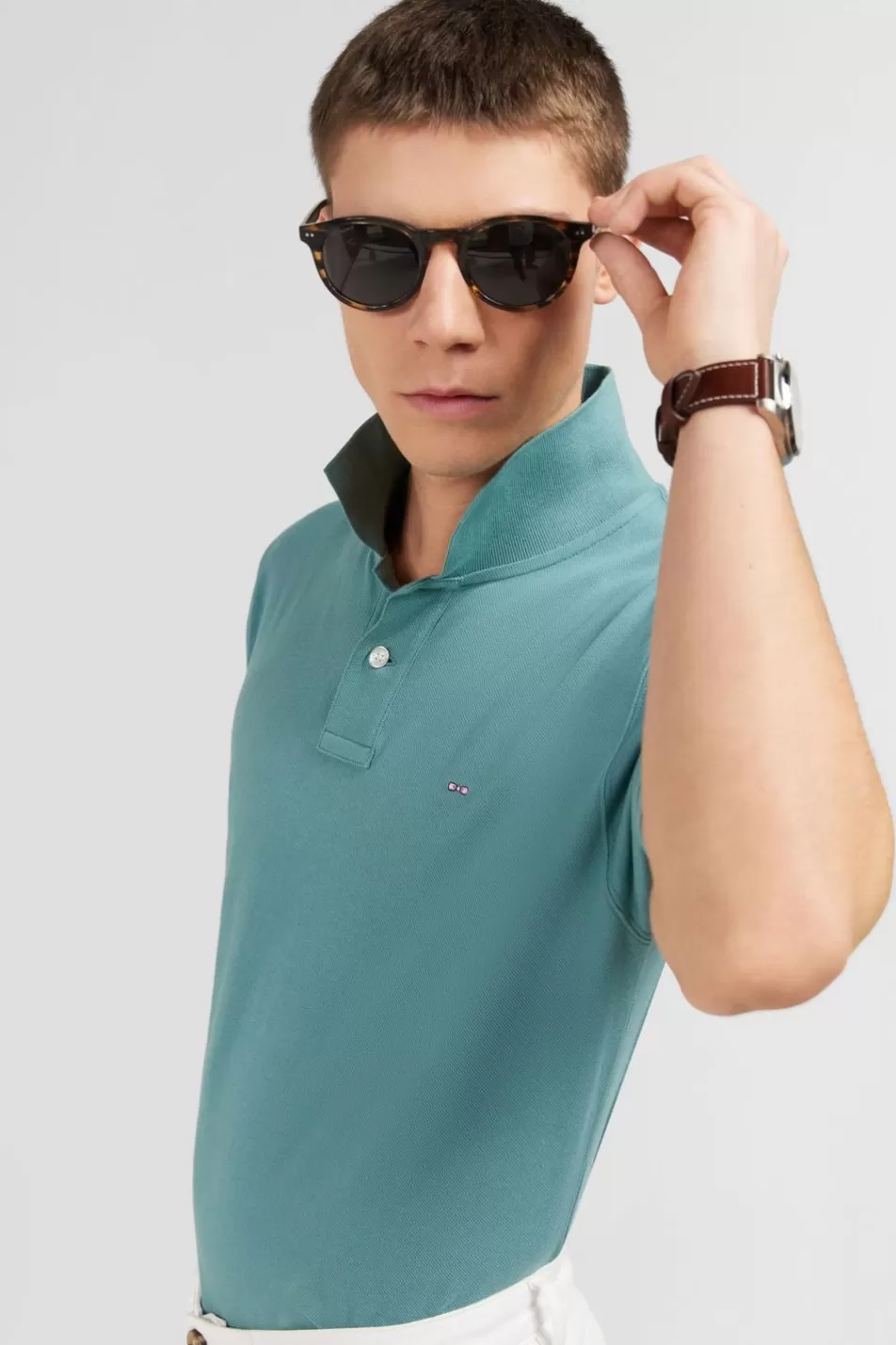 Polos | Eden Park Plain Green Short-Sleeved Polo Shirt