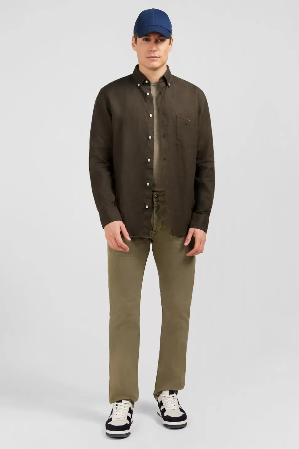 Shirts | Eden Park Plain Khaki Linen Shirt