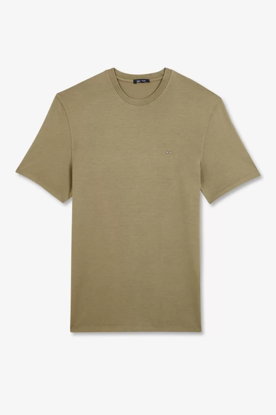 T-Shirts | Eden Park Plain Khaki Short-Sleeved T-Shirt