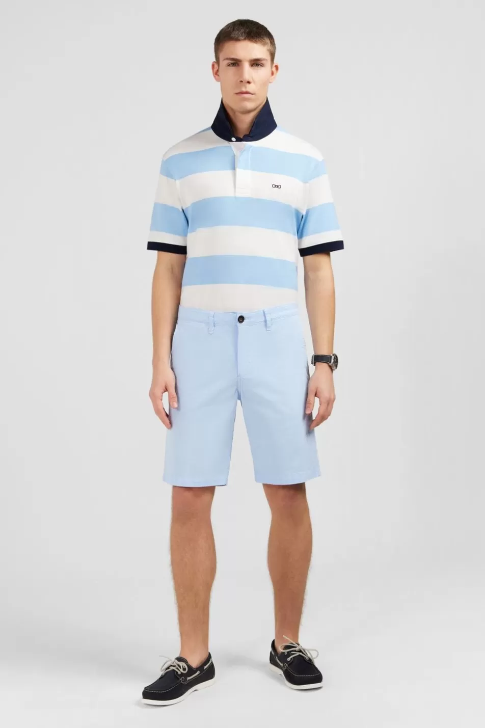 Shorts & Bermudas | Eden Park Plain Light Blue Bermuda Shorts