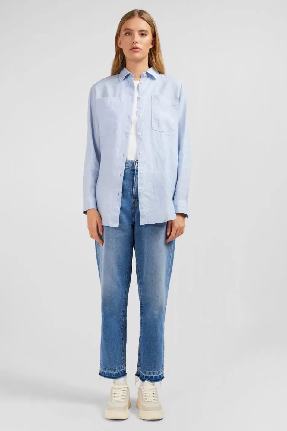 Shirts | Eden Park Plain Light Blue Blouse