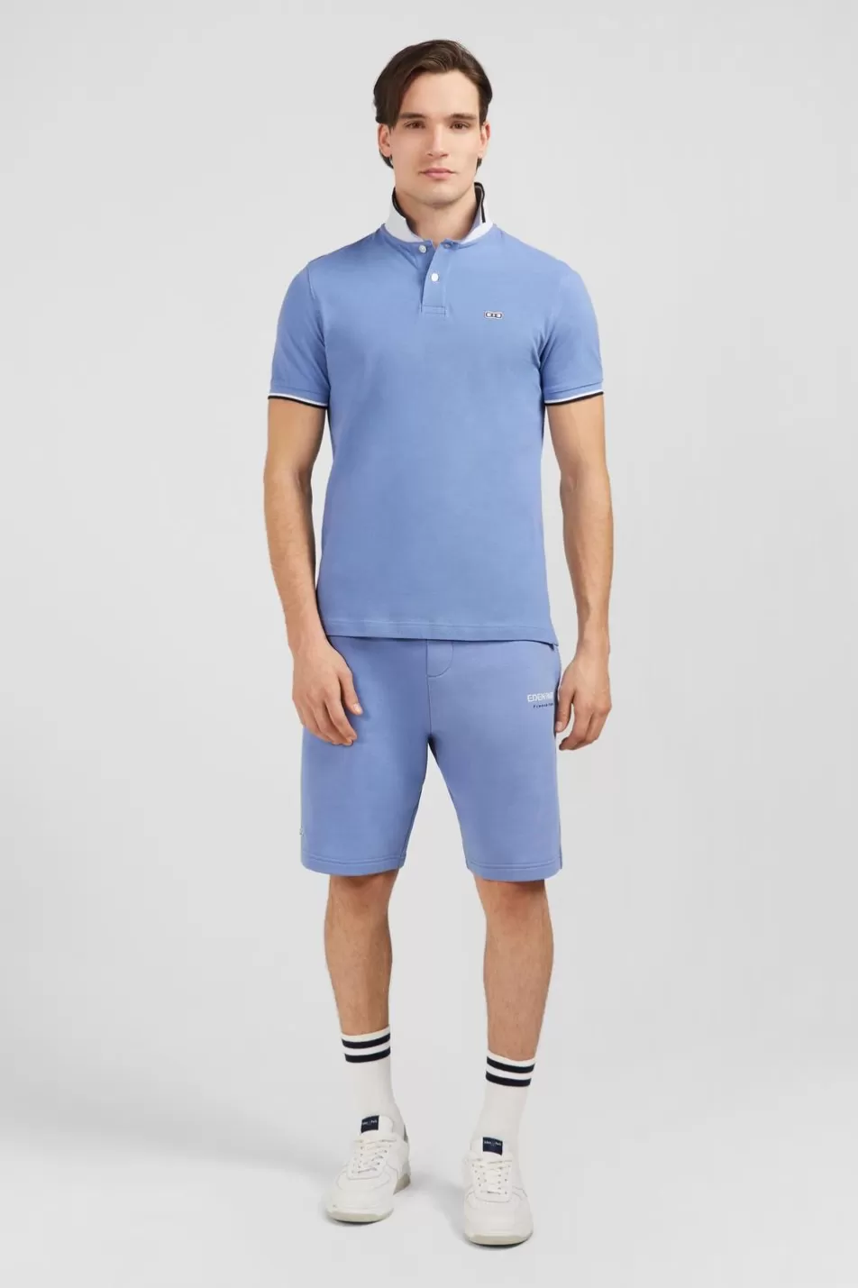 Polos | Eden Park Plain Light Blue Short-Sleeved Polo Shirt