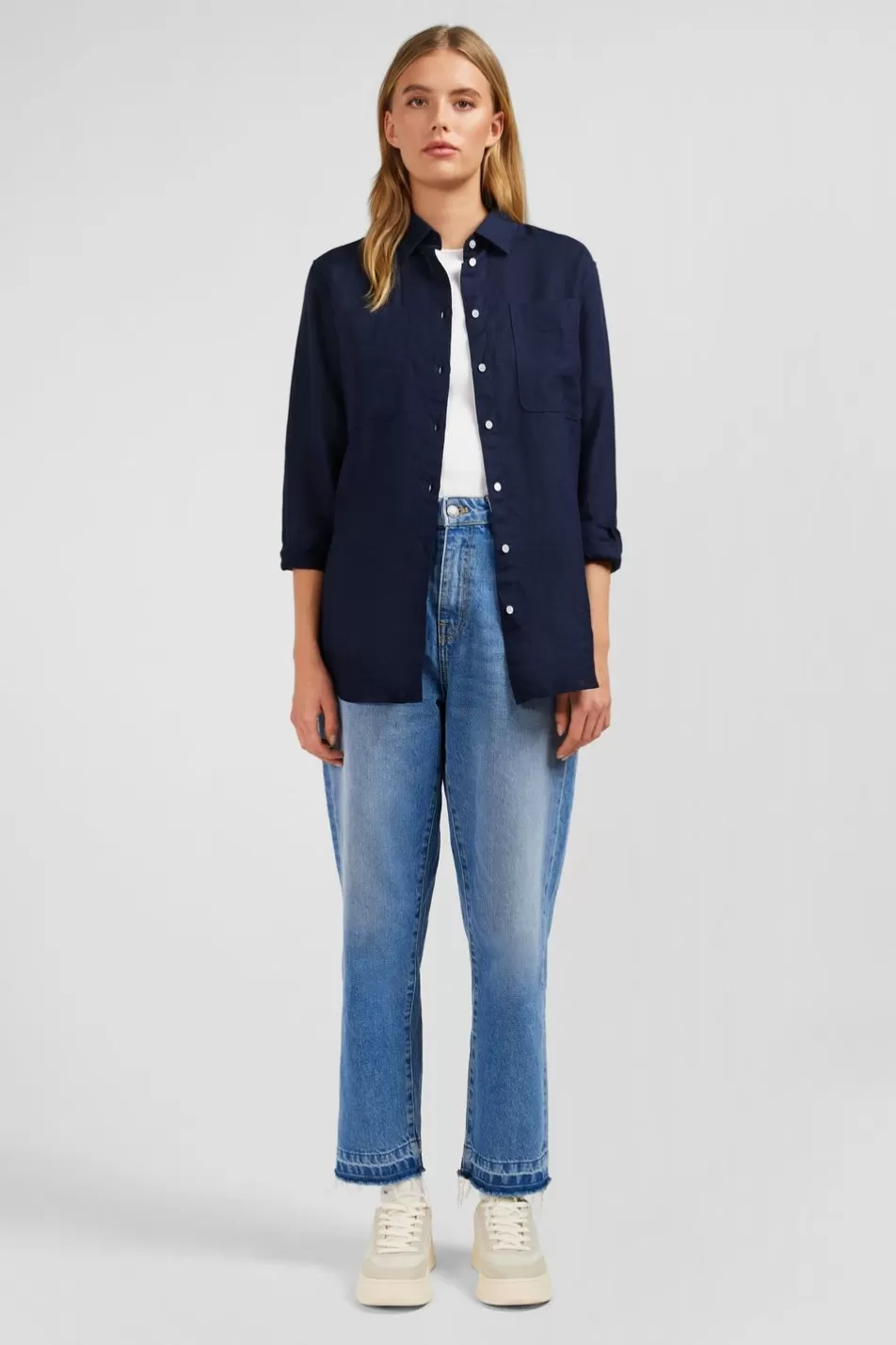 Shirts | Eden Park Plain Navy Blue Blouse