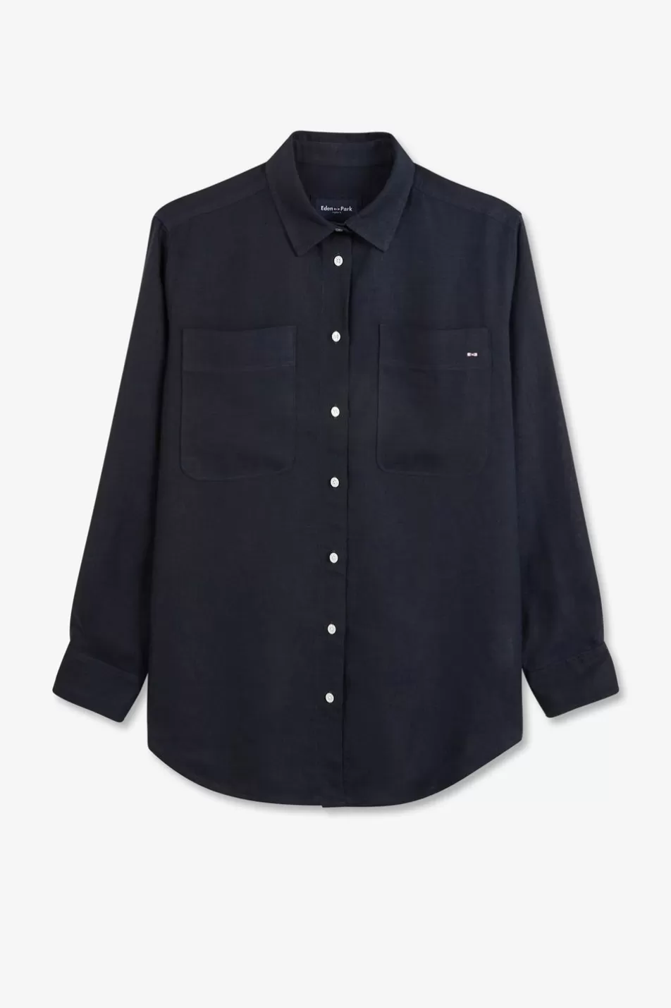 Shirts | Eden Park Plain Navy Blue Blouse