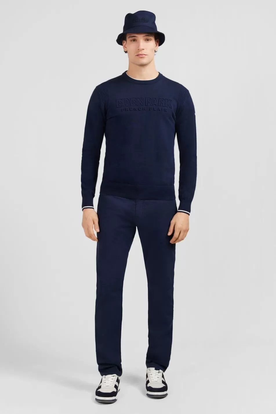 Sweaters | Eden Park Plain Navy Blue Jumper