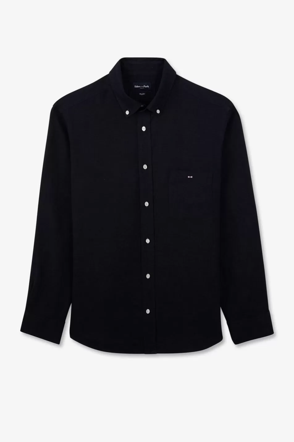 Shirts | Eden Park Plain Navy Blue Linen Shirt