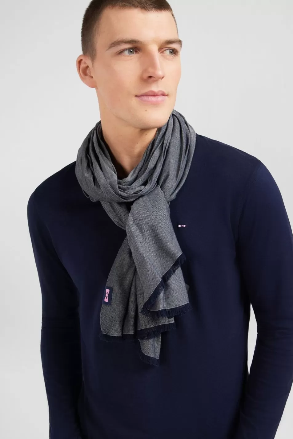 Scarves & Wraps | Eden Park Plain Navy Blue Scarf