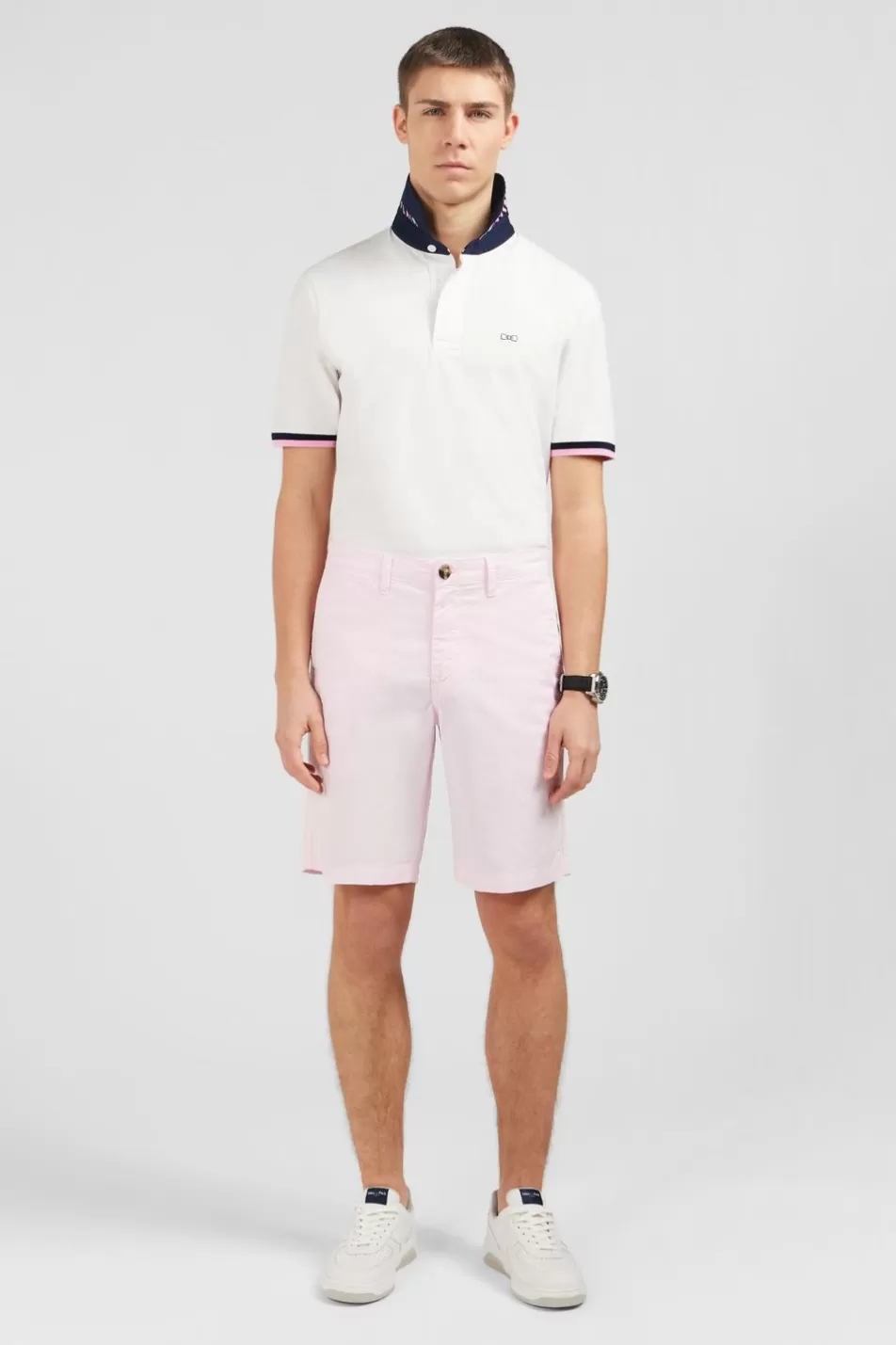 Shorts & Bermudas | Eden Park Plain Pink Bermuda Shorts