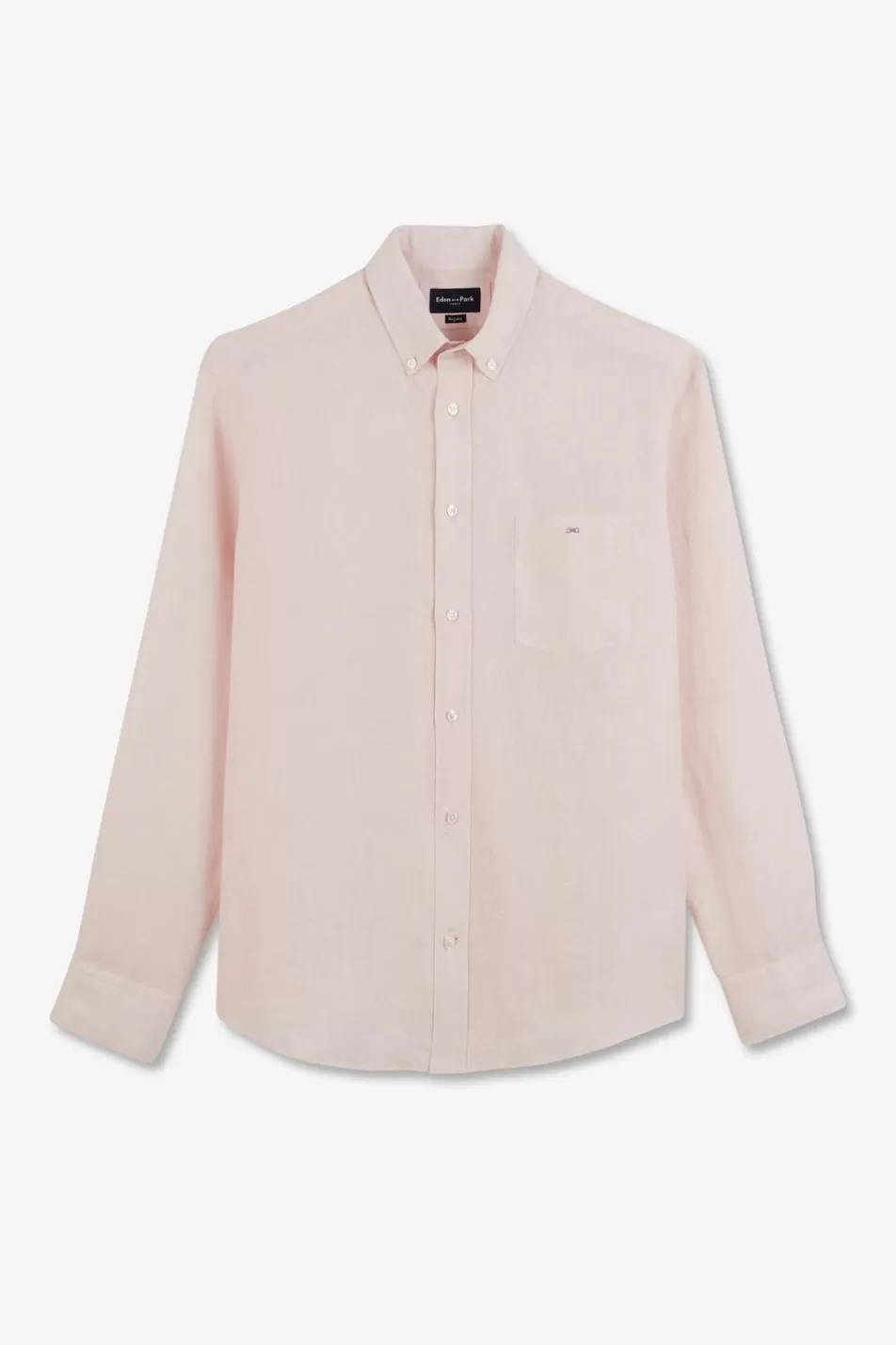 Shirts | Eden Park Plain Pink Linen Shirt