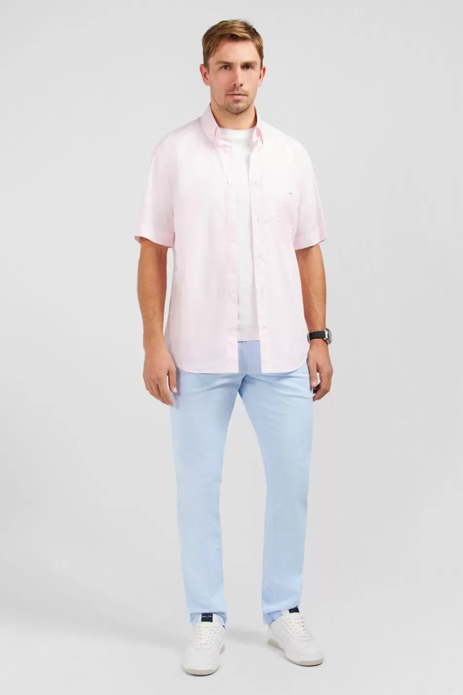 Short-Sleeved Shirts | Eden Park Plain Pink Shirt