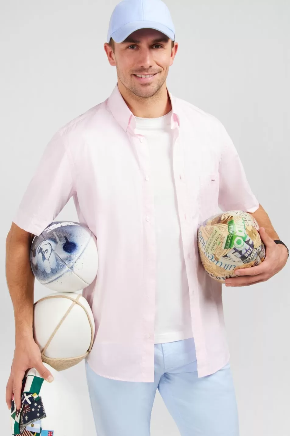 Short-Sleeved Shirts | Eden Park Plain Pink Shirt