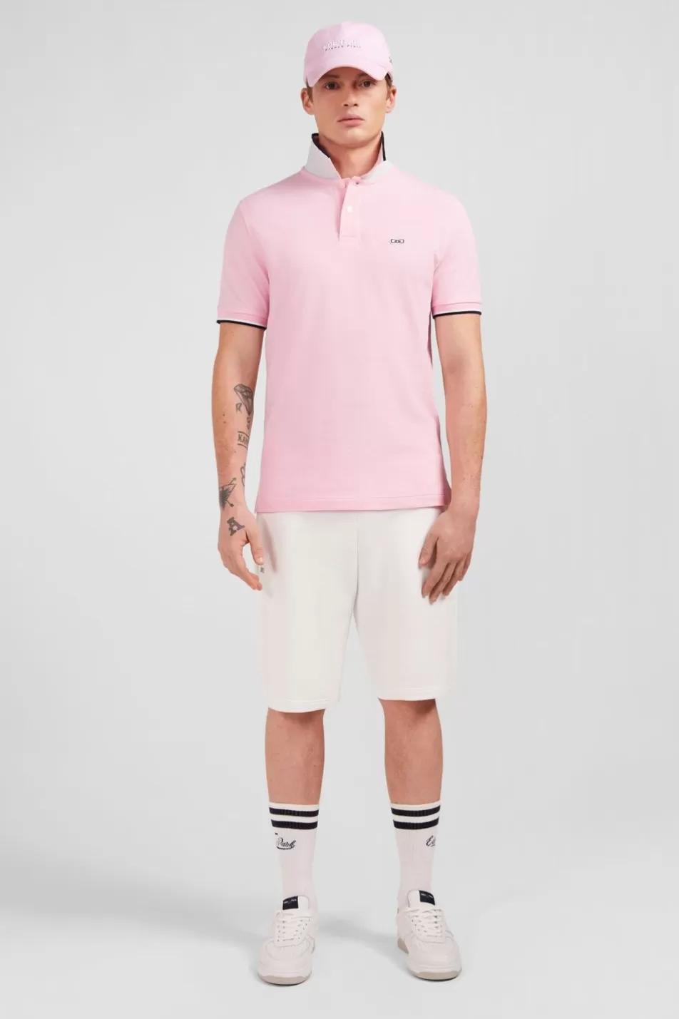 Polos | Eden Park Plain Pink Short-Sleeved Polo Shirt