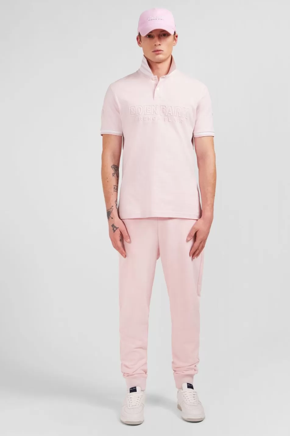 Polos | Eden Park Plain Pink Short-Sleeved Polo Shirt