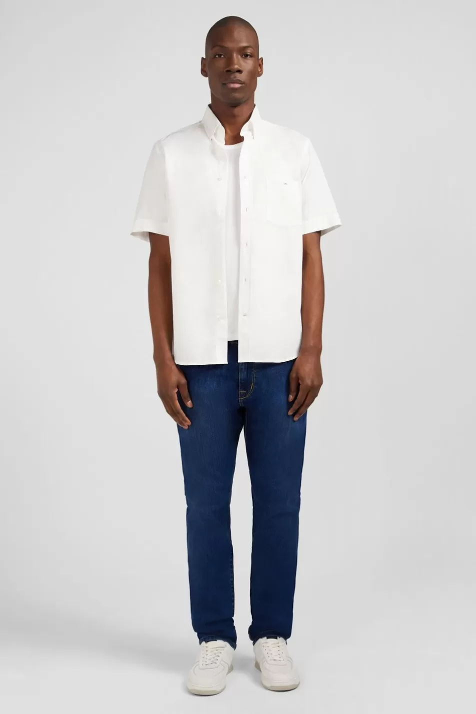 Short-Sleeved Shirts | Eden Park Plain White Shirt