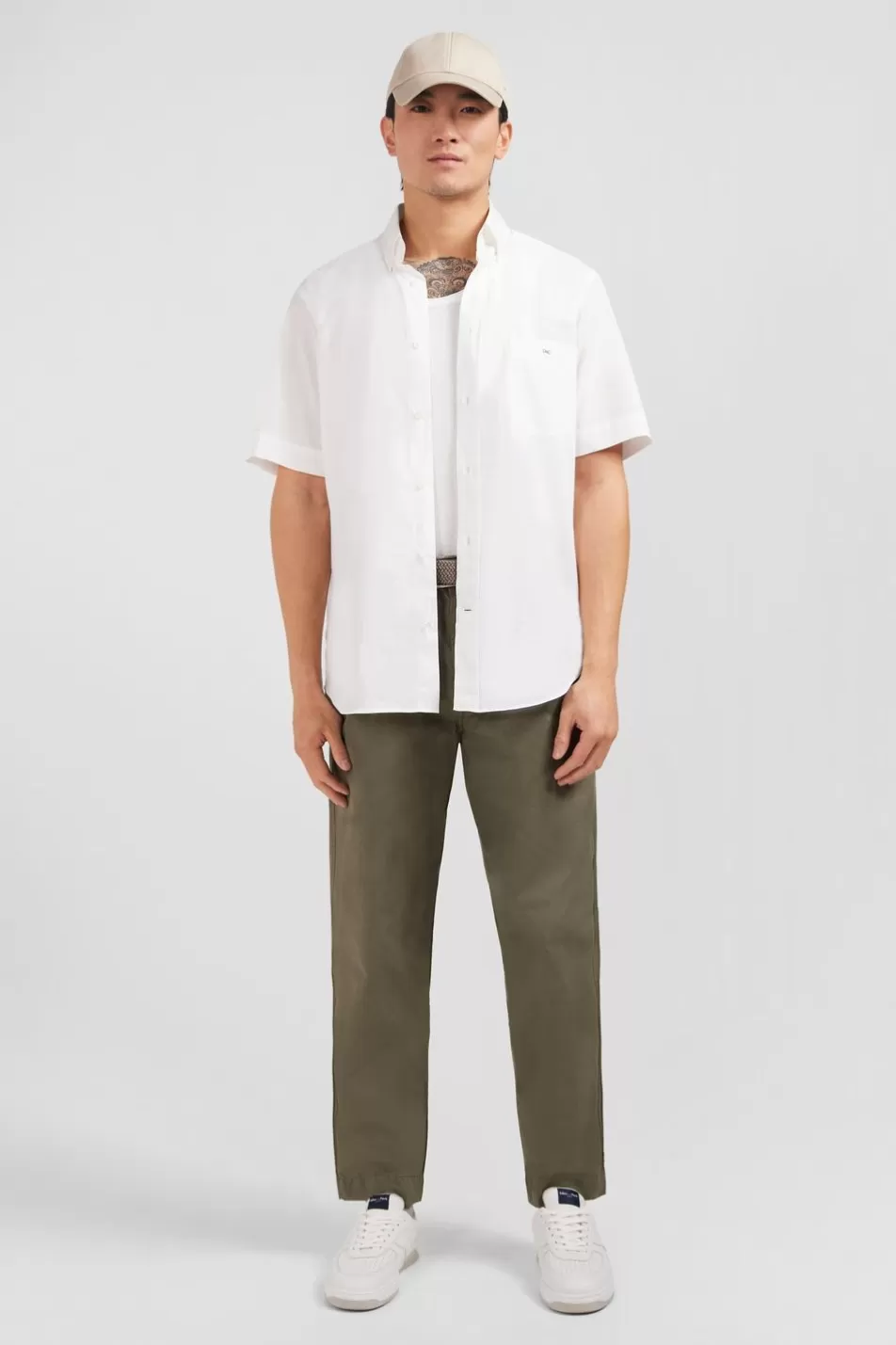 Short-Sleeved Shirts | Eden Park Plain White Shirt