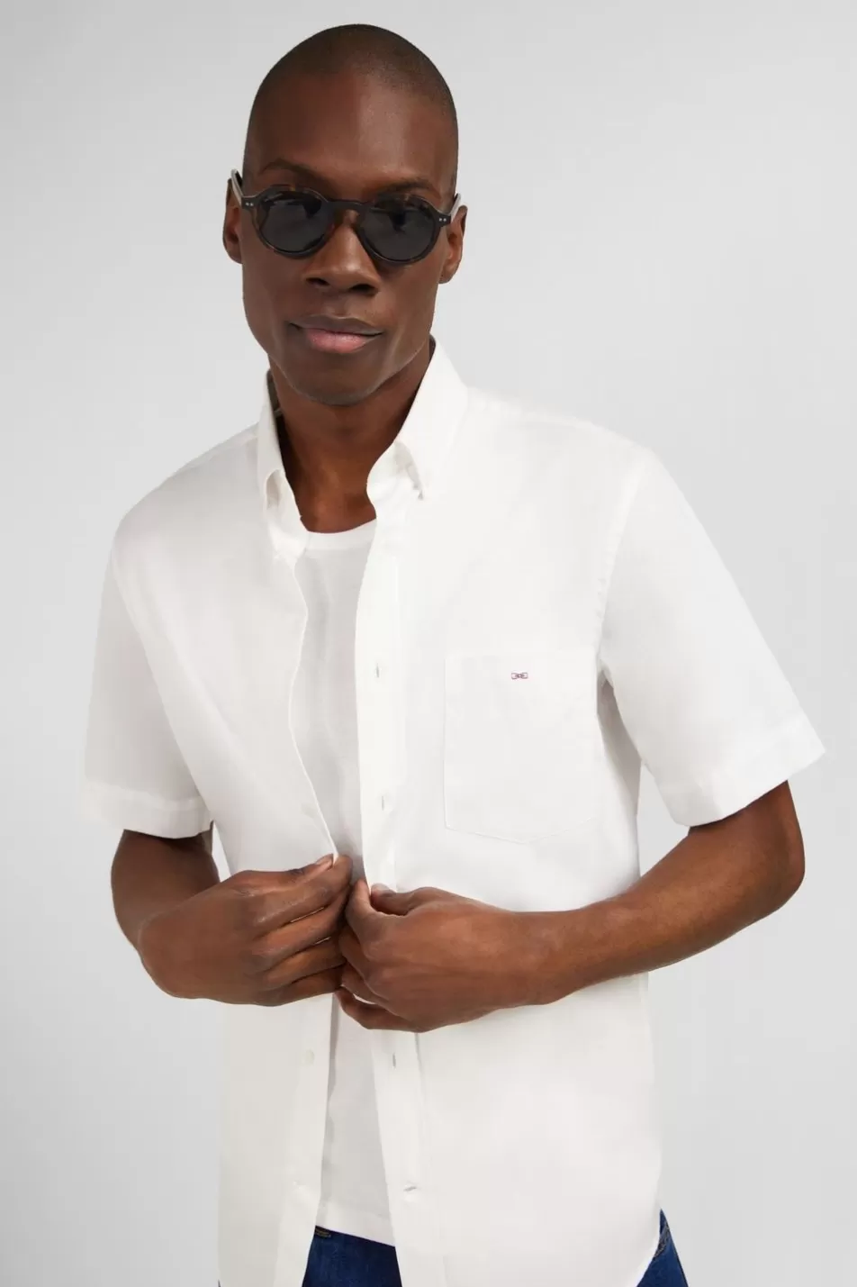 Short-Sleeved Shirts | Eden Park Plain White Shirt