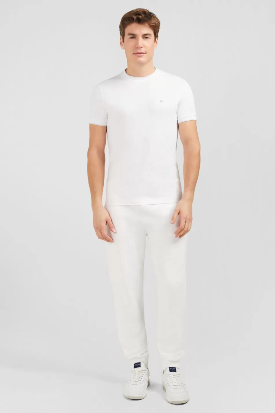 T-Shirts | Eden Park Plain White Short-Sleeved T-Shirt